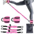 Ankle Strap Resistance Bands for Hip and Leg Training - Adjustable Elastic Bands for Yoga, Pilates, CrossFit and Gym | Set of 2
