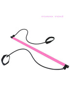 Pilates Fitness Bar Stick with Resistance Bands - 92cm NBR Foam Grip for Yoga, Pilates and Strength Training | Pink and Purple