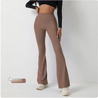 High Waisted Fitness Pants - Nylon Spandex Hip-Lifting Wide-Leg Workout Pants | S–XL