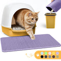 Cat Litter Mat - 23.2 x 14.6 Small Litter Trapping Mat Easy to Clean Litter Box Mat Waterproof Urine-Proof Non-Slip Kitty Litter Mats for Floor Purple