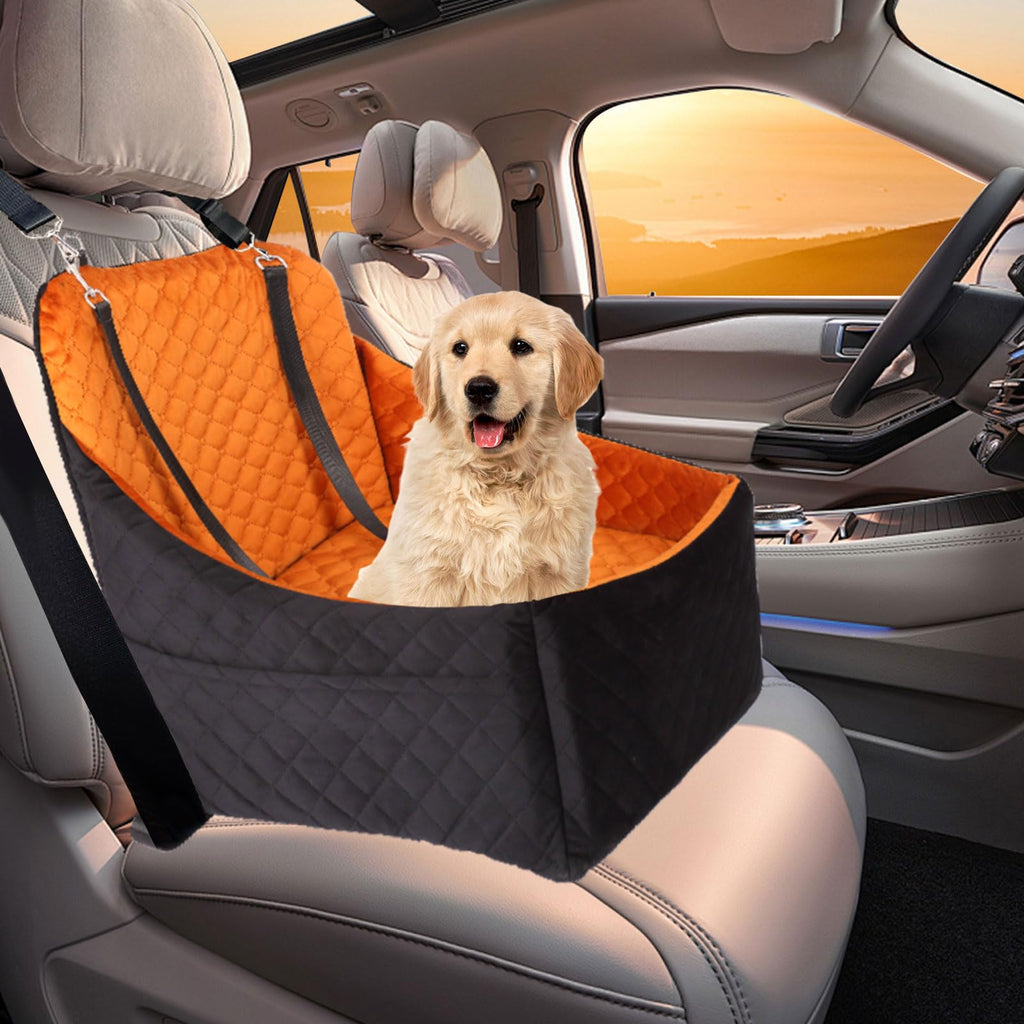 Elevated Dog Car Booster Seat – Detachable & Washable Pet Car Seat for Small & Medium Dogs Under 30lbs