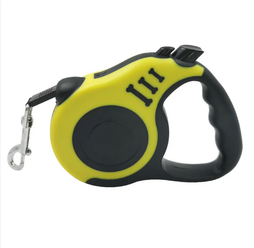 Automatic Retractable Dog Leash with Bone Print – Durable Nylon, Smooth Retraction