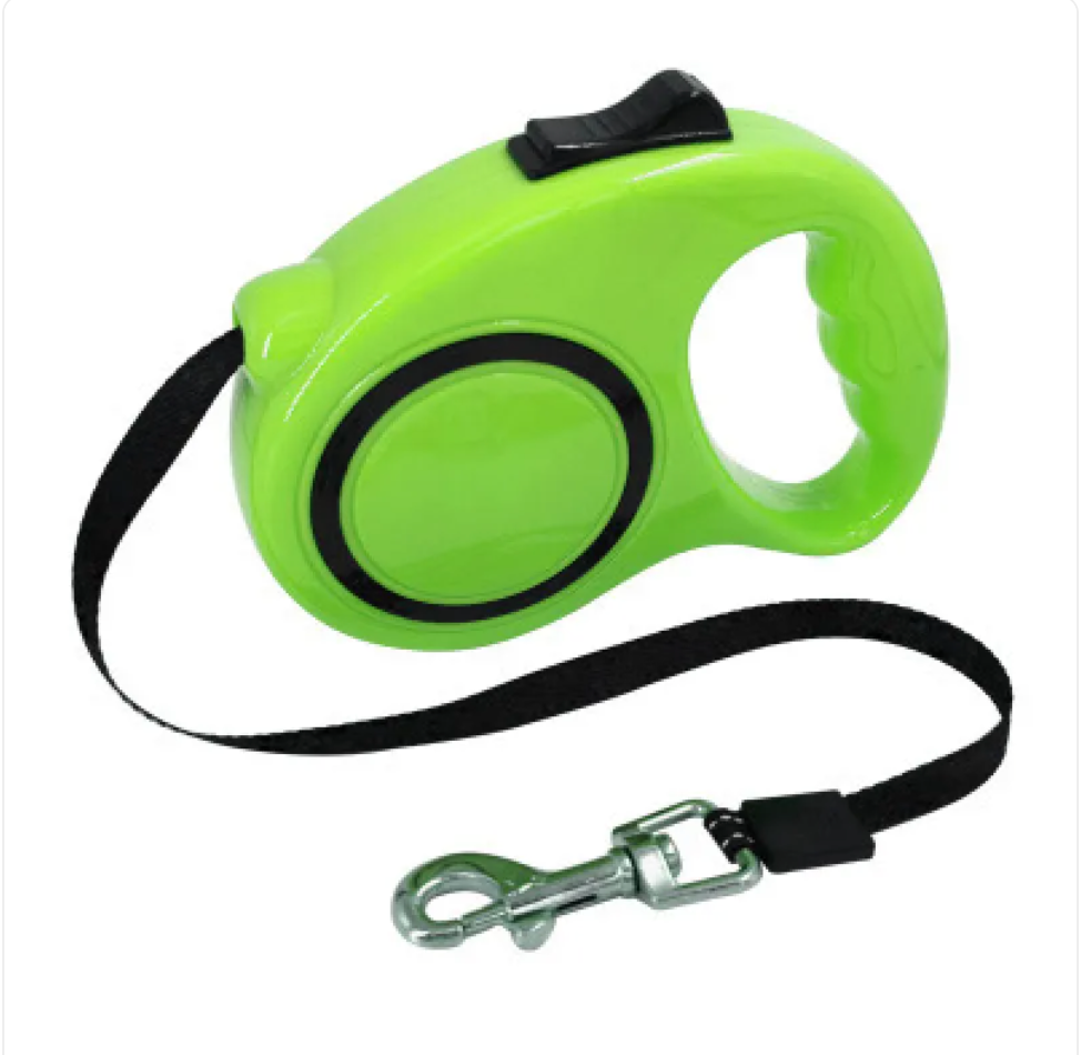 Automatic Retractable Dog Leash with Bone Print – Durable Nylon, Smooth Retraction