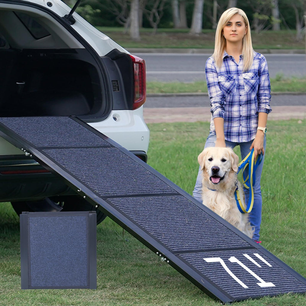 Homfstyi Dog Ramp for Car 71 L x 20 W Dog Ramps for Large Dogs Extra Wide Pet Ramp with Non-Slip Surface for Medium & Large Dogs to Get in Car SUV & Truck Supports Up to 300 Lbs