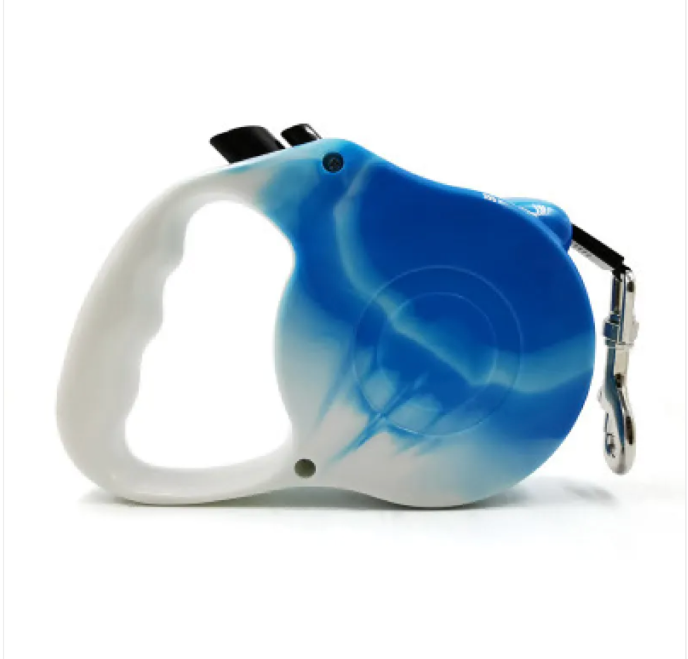 Automatic Retractable Dog Leash with Bone Print – Durable Nylon, Smooth Retraction