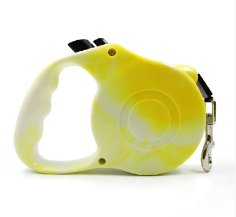 Automatic Retractable Dog Leash with Bone Print – Durable Nylon, Smooth Retraction