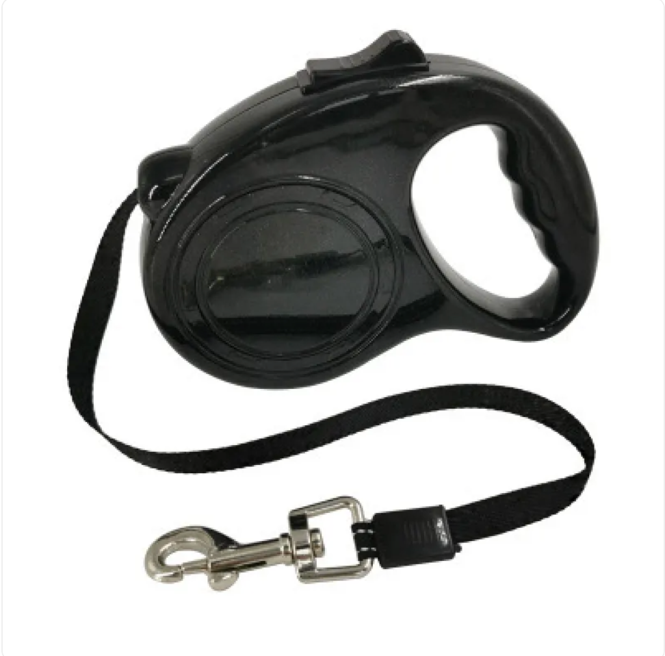 Automatic Retractable Dog Leash with Bone Print – Durable Nylon, Smooth Retraction