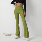 High Waisted Fitness Pants - Nylon Spandex Hip-Lifting Wide-Leg Workout Pants | S–XL