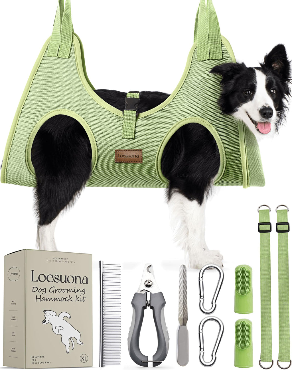 Dog Grooming Hammock with Nail Clippers – Adjustable Sling for Stress-Free Nail Trimming