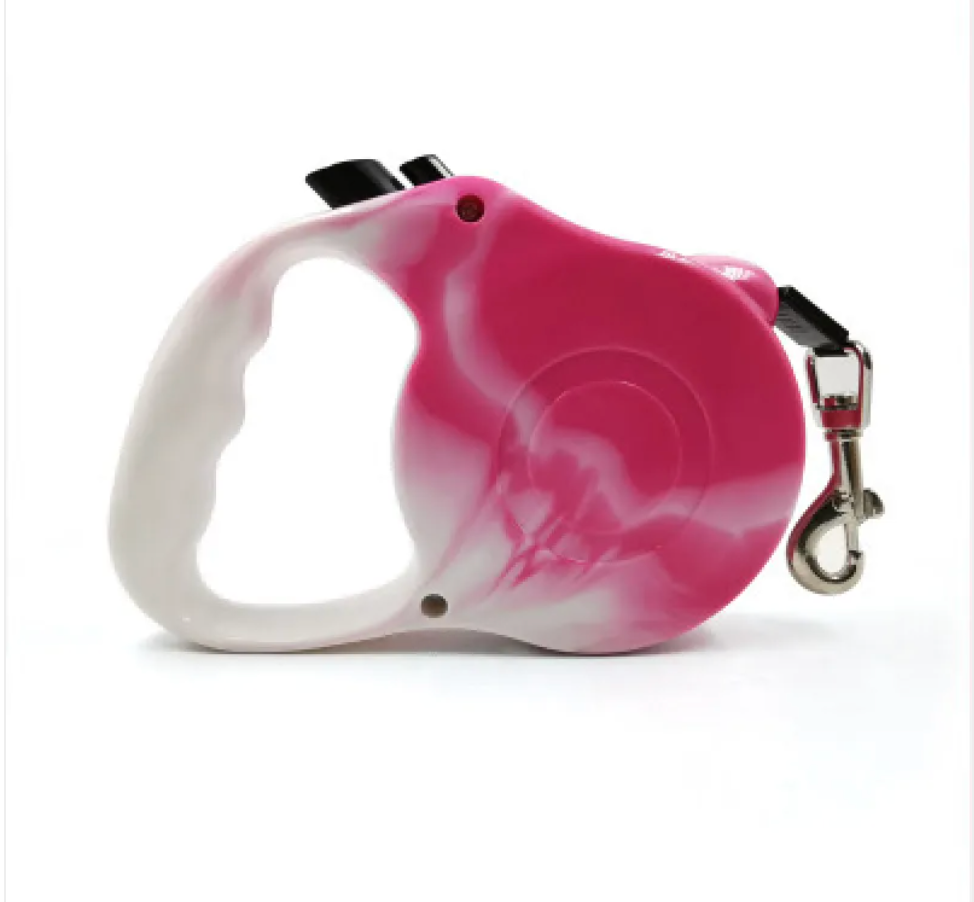 Automatic Retractable Dog Leash with Bone Print – Durable Nylon, Smooth Retraction