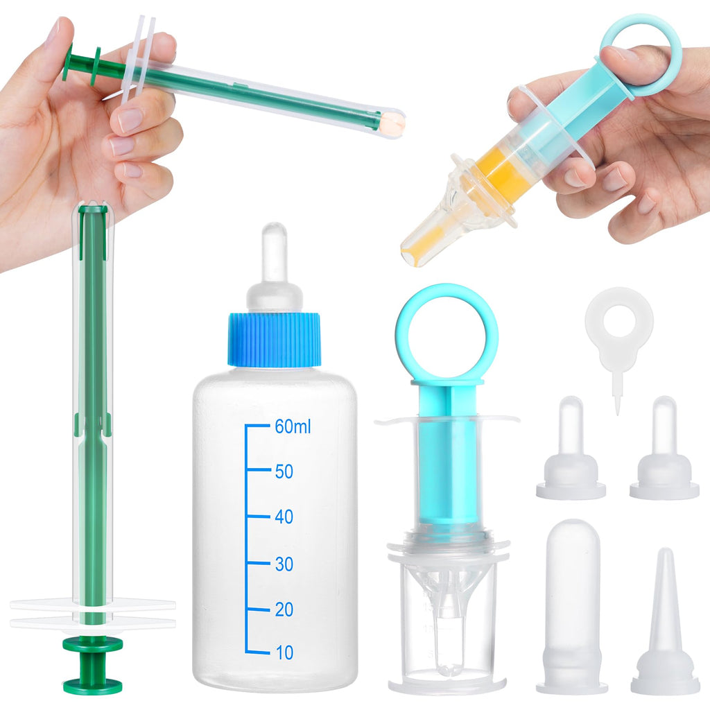 Newborn Kitten & Puppy Feeding Kit – Nursing Bottles, Pill Dispenser & Liquid Feeder