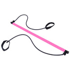 Pilates Fitness Bar Stick with Resistance Bands - 92cm NBR Foam Grip for Yoga, Pilates and Strength Training | Pink and Purple